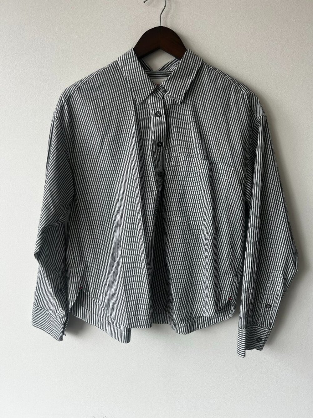 Rails Stripped Button Down Pull Over - Navy and White